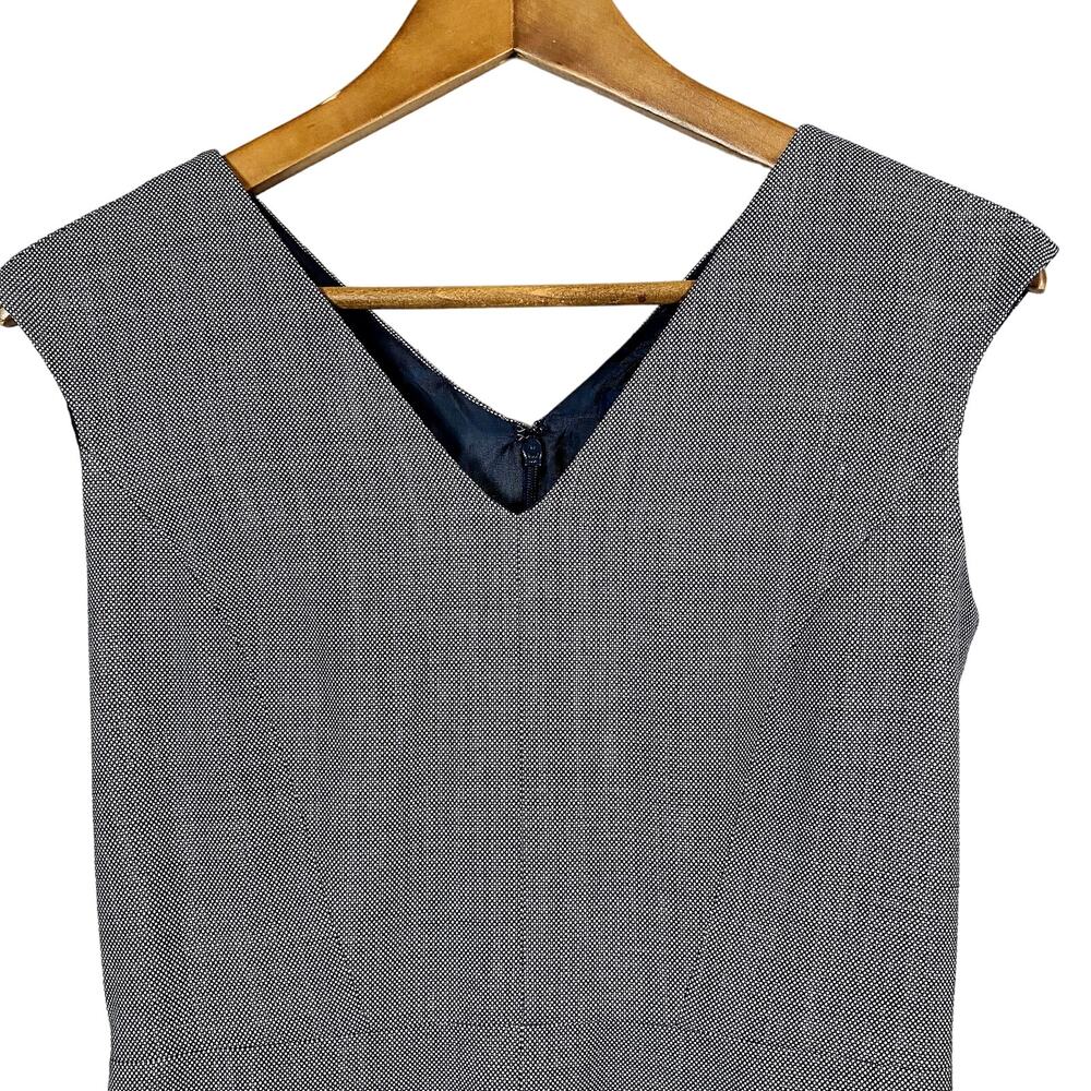 Brooks Brothers Sleeveless Sheath Dress Career Casual Grey Dot - 2